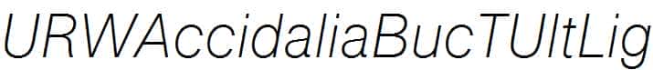 URWAccidaliaBucTUltLig-Italic